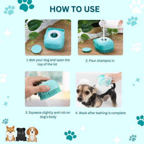 Petblush Pet Bath Brush Perfect For Cat & Dog